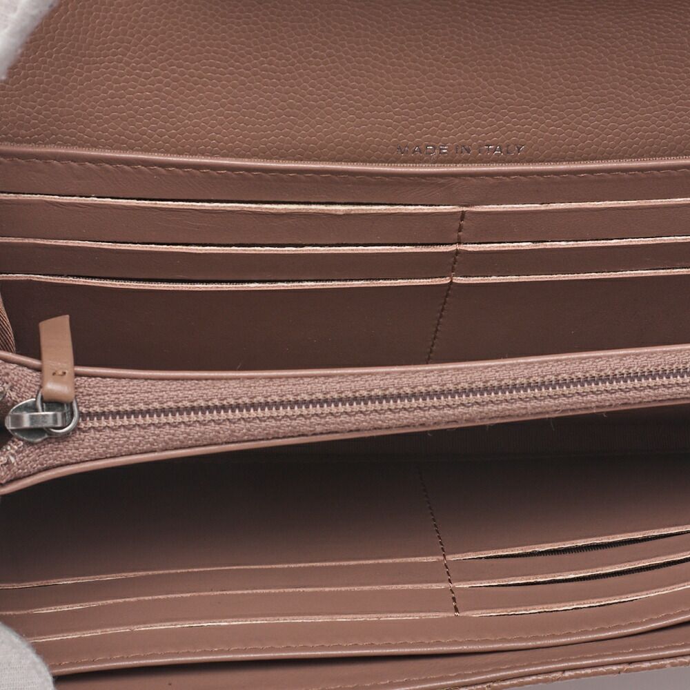 CHANEL シャネル ボーイシャネル Vステッチ 二つ折り長財布 キャビア