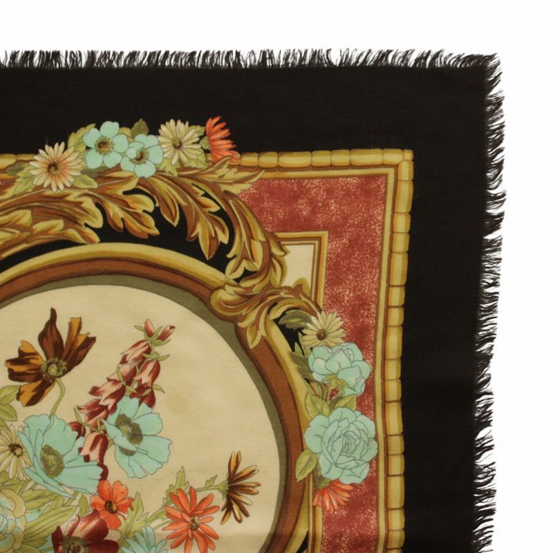 グッチ GUCCI ストール スカーフ ウール シルク混 花柄 総柄