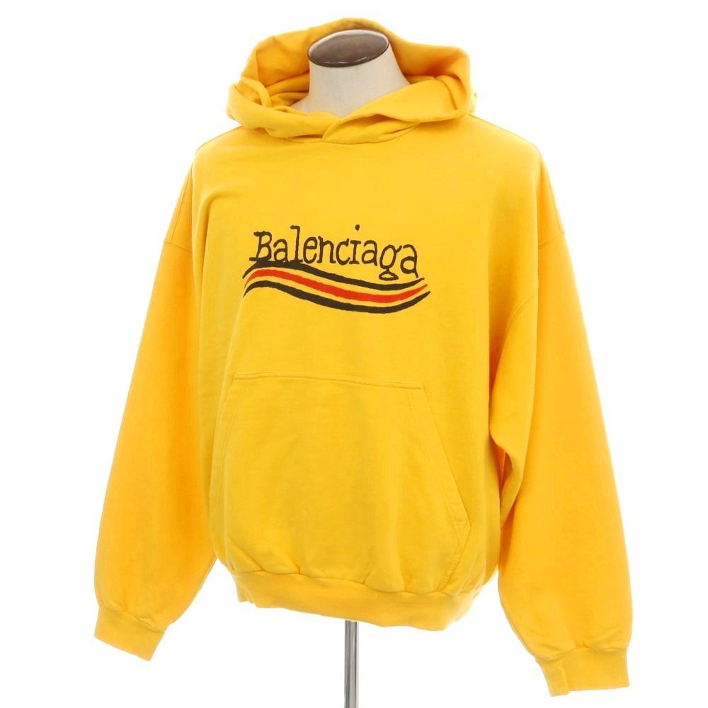 BALENCIAGA - 　バレンシアガ BALENCIAGA オーバーサイズロゴパーカー アイボリー コットン ユニセックス パーカー 中古・古着通販】BALENCIAGA (バレンシアガ) オーバーサイズロゴ