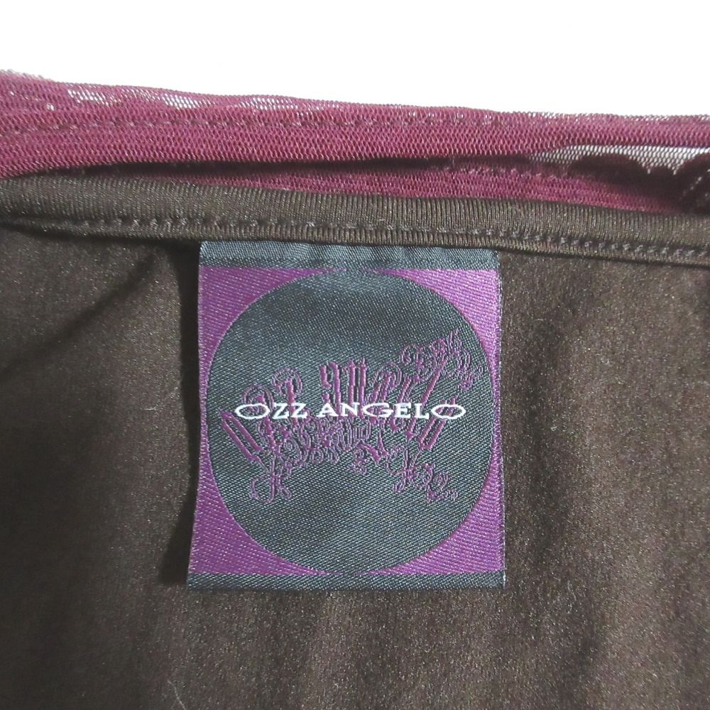 美品 OZZ ANGELO オッズアンジェロ オッズオン レイヤードデザイン レースドッキング カットソー プルオーバー ボルドー レディース 古着 中古 美品 OZZ ANGELO オッズアンジェロ オッズオン レイヤード