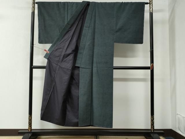 平和屋着物●男性 紬 アンサンブル 色無地 仙斎茶色 正絹 ♥ CAAW8082yc