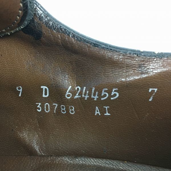 80s以前 Vintageタグ　FLORSHEIM/フローシャイム　プレーントゥ/ビジネスシューズ〈黒/BLACK/ブラック〉　サイズ9D/26.0-26.5-27.0程度/men's 管NO.ZB-215 80s以前 Vintageタグ FLORSHEIM/フローシャイム プレーントゥ/ビジネス