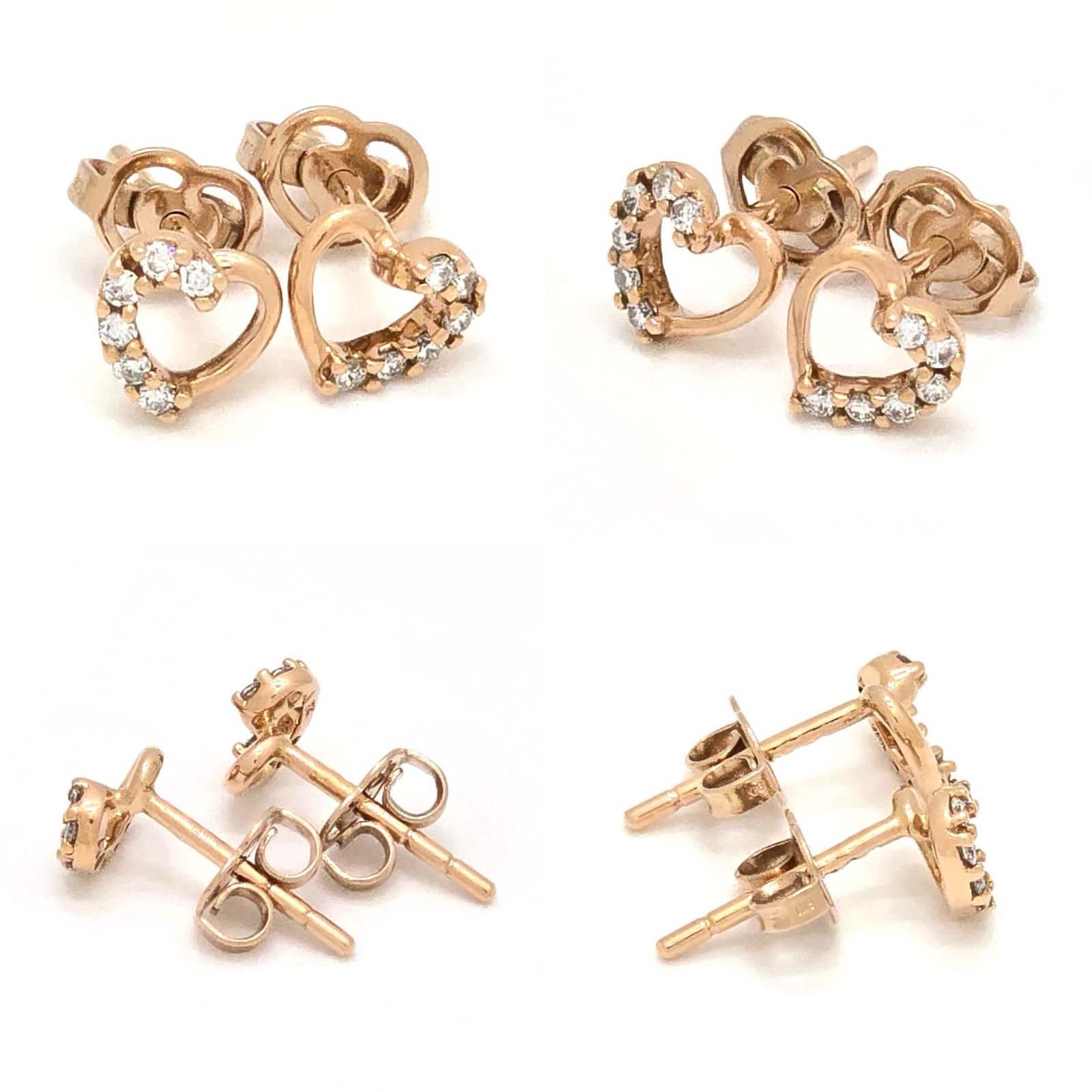 Ponte Vecchio ポンテヴェキオ オープンハート ダイヤモンド ピアス 両
