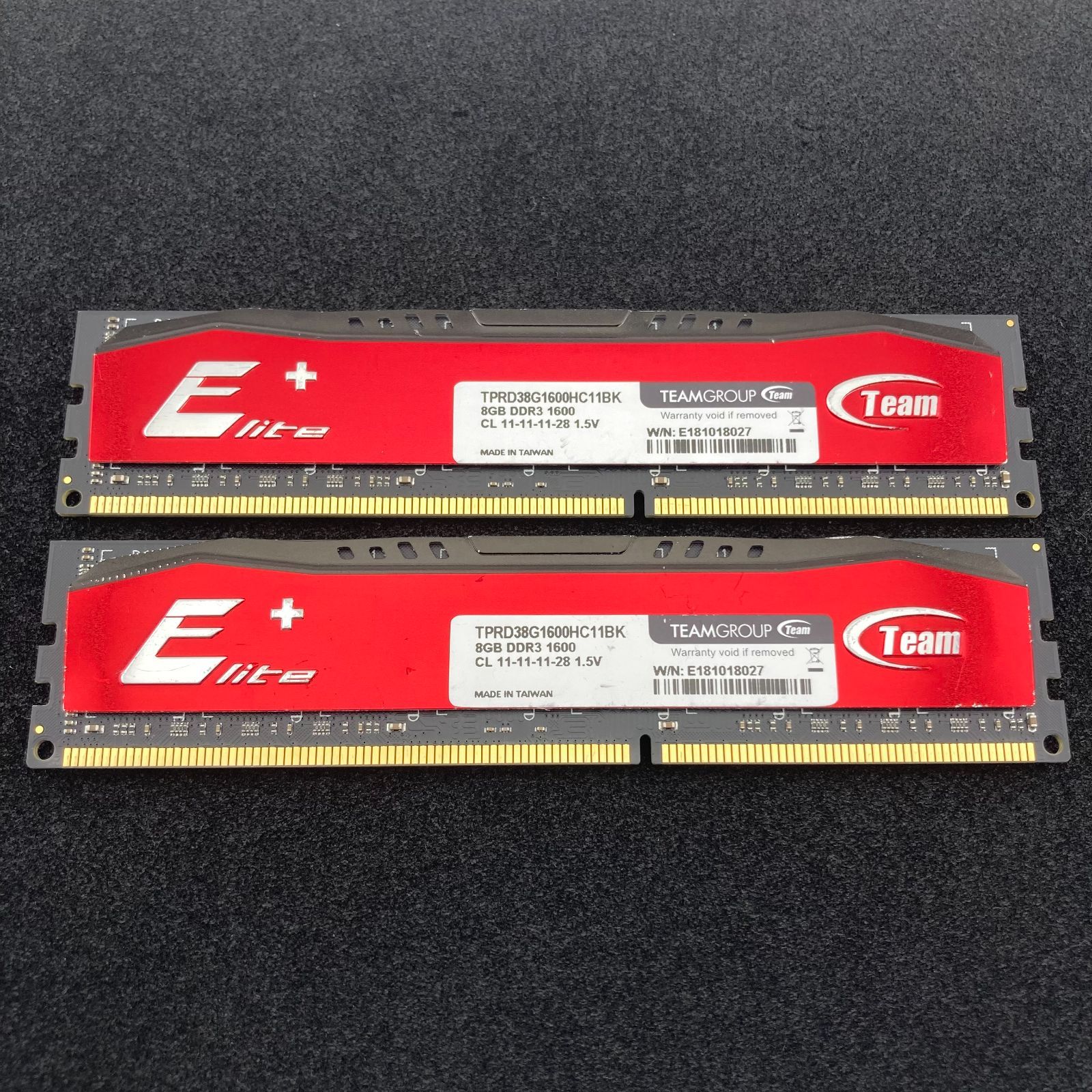 Team メモリ 計16GB（ 8GB × 2枚） / DDR3-1600 / / TPRD38G1600HC11BK