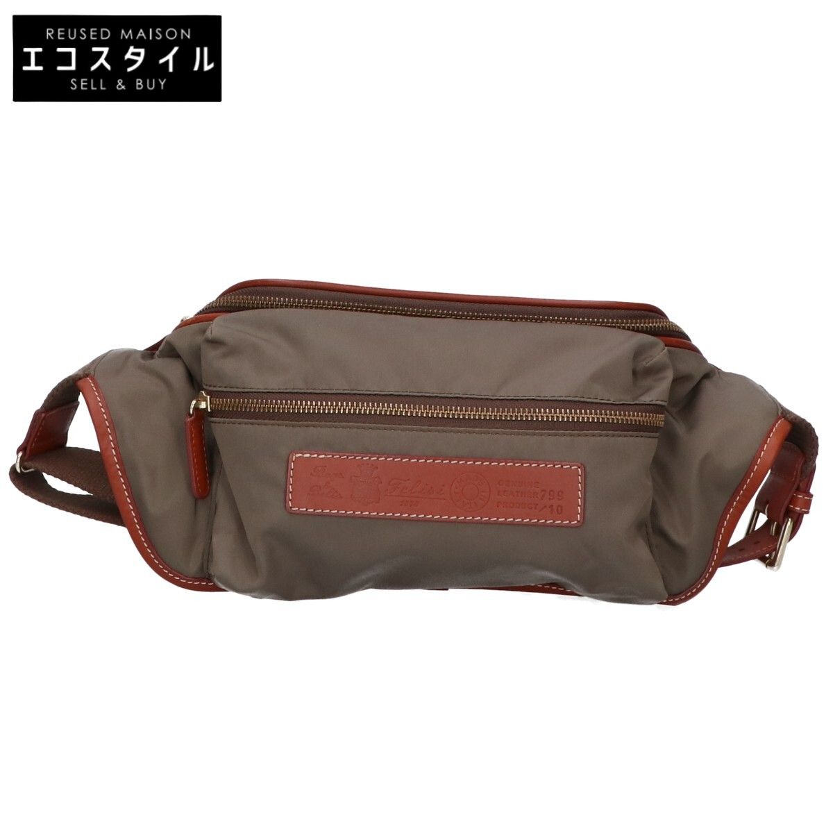 美品　Felisi　フェリージ　ショルダーバッグ　レザー 799 Felisi フェリージ 799 DS ボディバッグ メンズ ウエストバッグ