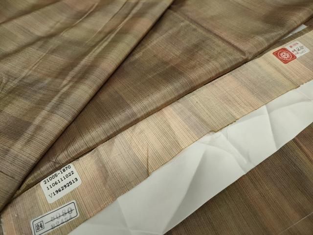 平和屋着物●上質な紬 霞文 反端付き 正絹 ♥ DAAW5604ud