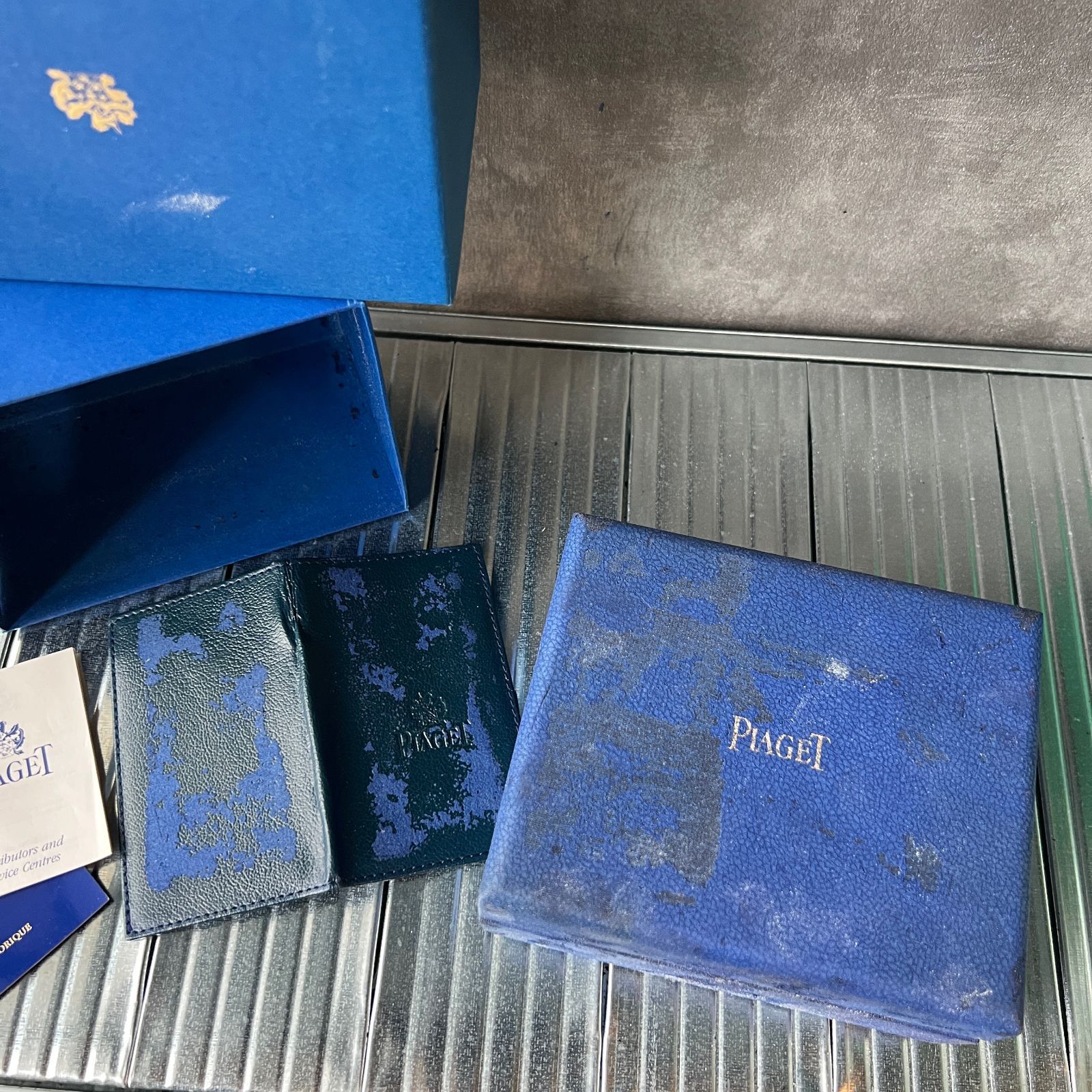 ピアジェ　腕時計空箱ケース ピアジェ Piaget VINTAGE BLUE BOX 空箱 時計ケース BOX JUNK 経年劣化