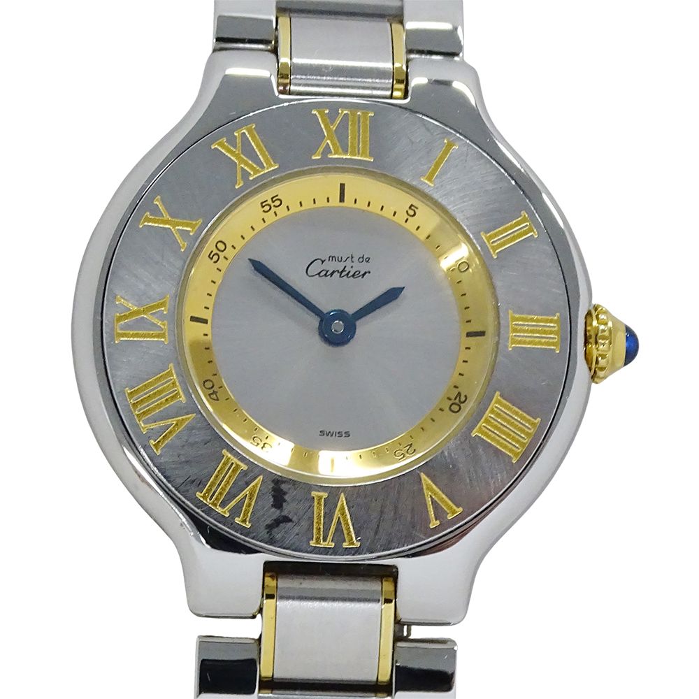 カルティエ Cartier 時計 レディース ブランド マスト21 ヴァンティアン クオーツ QZ ステンレス SS GP W10073R6 シルバー 磨き済み