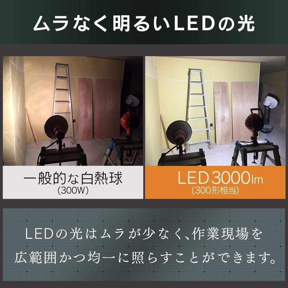 アイリスオーヤマ LED ワークライト クランプライト 屋内専用 7500lm LWT-7500C-AJ [吊り下げ/7500lm] - メルカリ