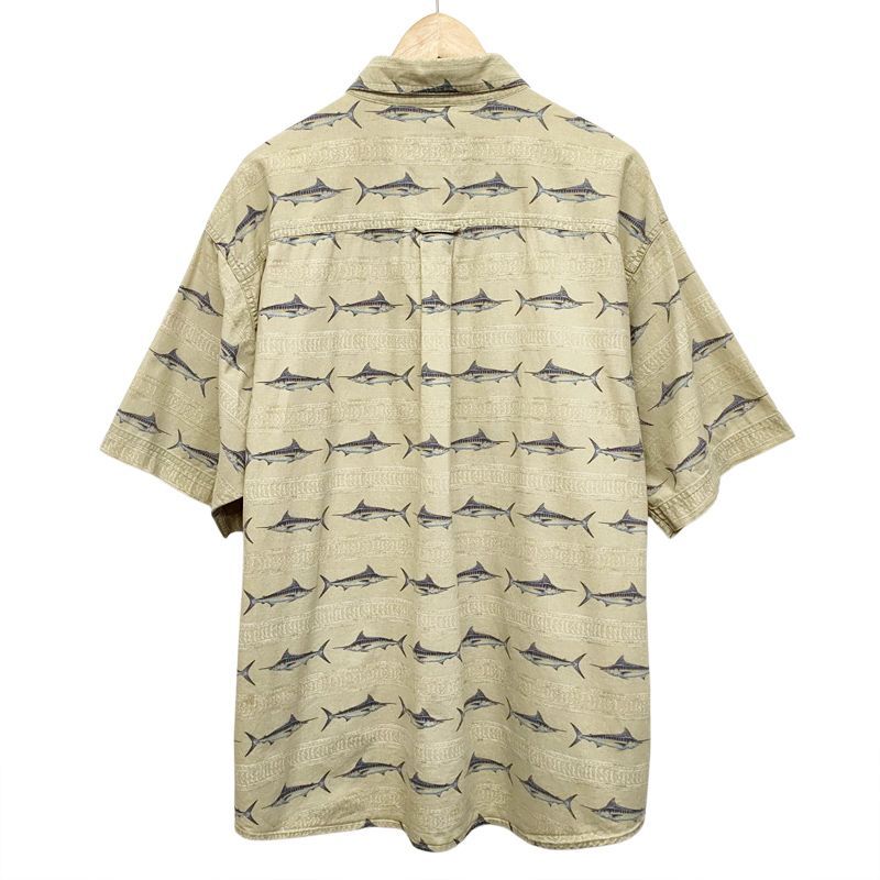 XL★古着 ウールリッチ WOOLRICH 半袖 ポロ シャツ メンズ 00年代 00s 大きいサイズ コットン 緑他 グリーン ボーダー  25jul09 中古 トップス