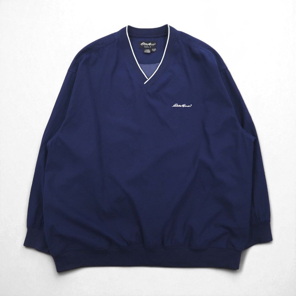 Eddie Bauer ネイビー ジャケット Lサイズ 80's～ Eddie Bauer 裏フリース ナイロンジャケット ブラック