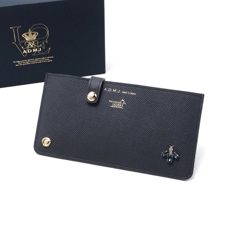 ♥品 A.D.M.J. -Accesoires De Mademoiselle- エーディーエムジェーアクセソワドゥマドモワゼル 長財布 BEE ザビー スリムウォレット 20250530|RA0062