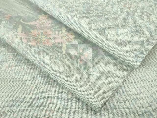 平和屋着物□極上 本場大島紬 白大島 単衣 総絣 道長花文 逸品 未使用