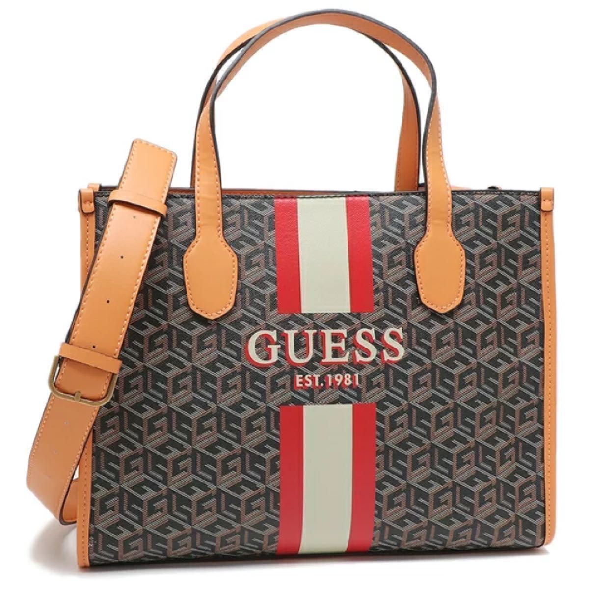 ゲス GUESS ハンド トートバッグ シルバーナ - メルカリ