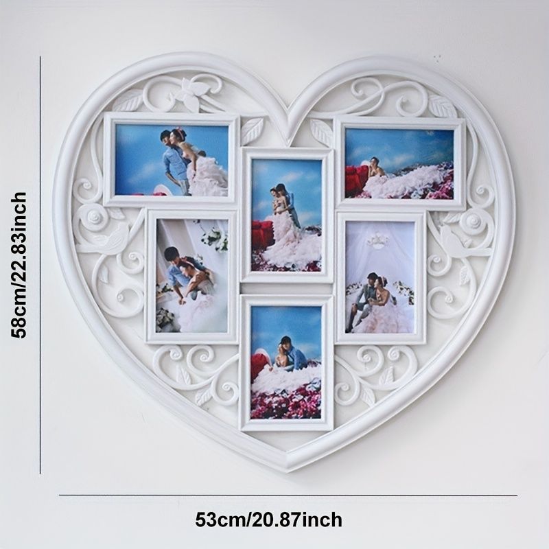 壁掛けフォトフレーム 樹脂 エレガント 華やか ヴィンテージ 家族 結婚式 カップル プレゼント 6枚セット ホワイト ブロンズ