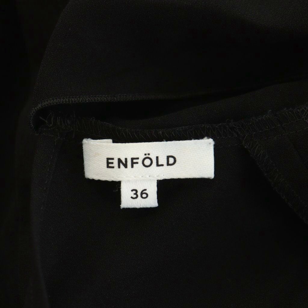ENFOLD エンフォルド 薄手カットソーワンピース 変形 36 黒 ロング丈 中古・古着通販】ENFOLD (エンフォルド) A-LINE DRESS ブラック