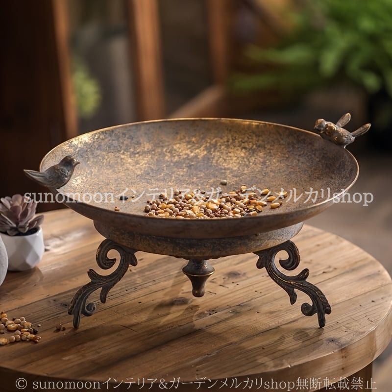 バードフィーダー オブジェ アンティーク調 ヴィンテージ調 小物トレイ レトロ アイアン製 鳥 インテリア ガーデン雑貨 ガーデニング おしゃれ かわいい ディスプレイ トレー 装飾 WWW_NOITHATQUANGTHANH_NET