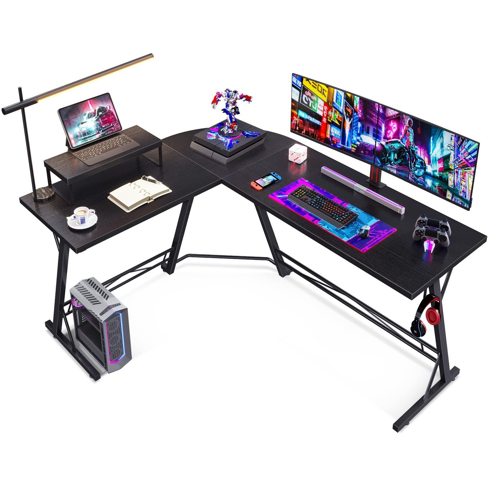 【新着商品】オフィス L字型 在宅勤務 ワークデスク コーナーデスク 机 pcデスク 幅147×奥行120cm ブラック L字 ゲーミング l字 パソコンデスク ODK