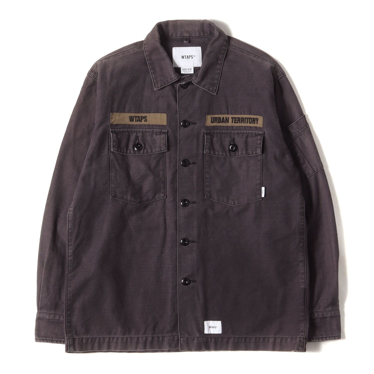 WTAPS ダブルタップス シャツ サイズ:S 20AW コットンサテン ミリタリーシャツ (BUDS LS) ブラック 黒 トップス カジュアルシャツ 長袖【メンズ】