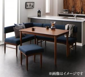 ダイニングセット（テーブルu0026ソファ スツール） リビングでもダイニングでも使える ソファベンチセット 4人 4点セット(テーブル+ソファ1脚+アームソファ1脚+スツール1脚) ブラウン W120