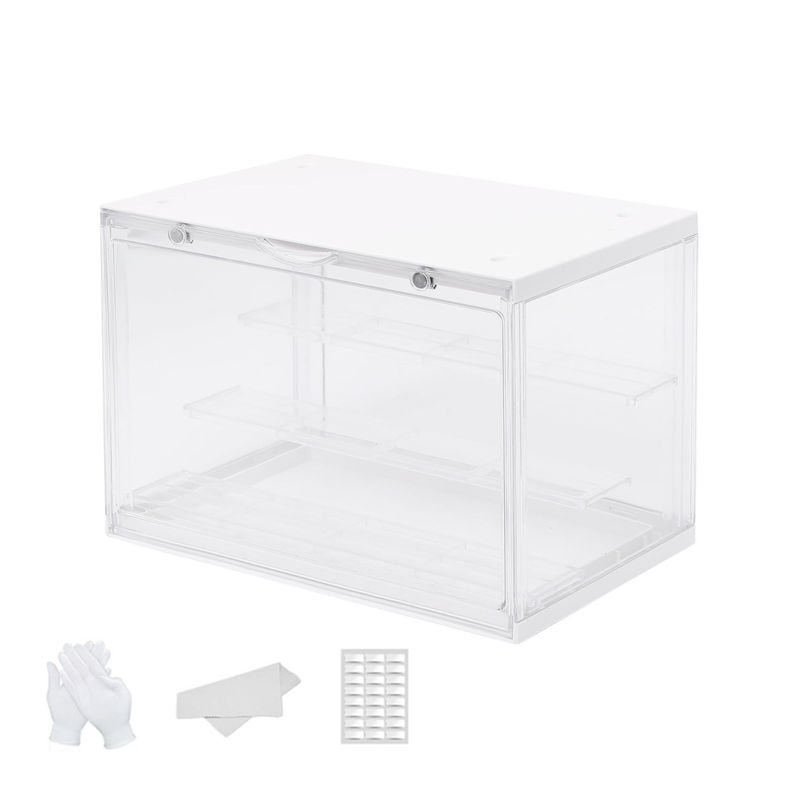 Color:ホワイト(2個入) ZOS.UZYAKO フィギュアケース コレクションケース 取り外しな仕切り アクリル コレクションケース モデルショーケースキャビネット 防塵 ボックス 陳列ケース けショーケ