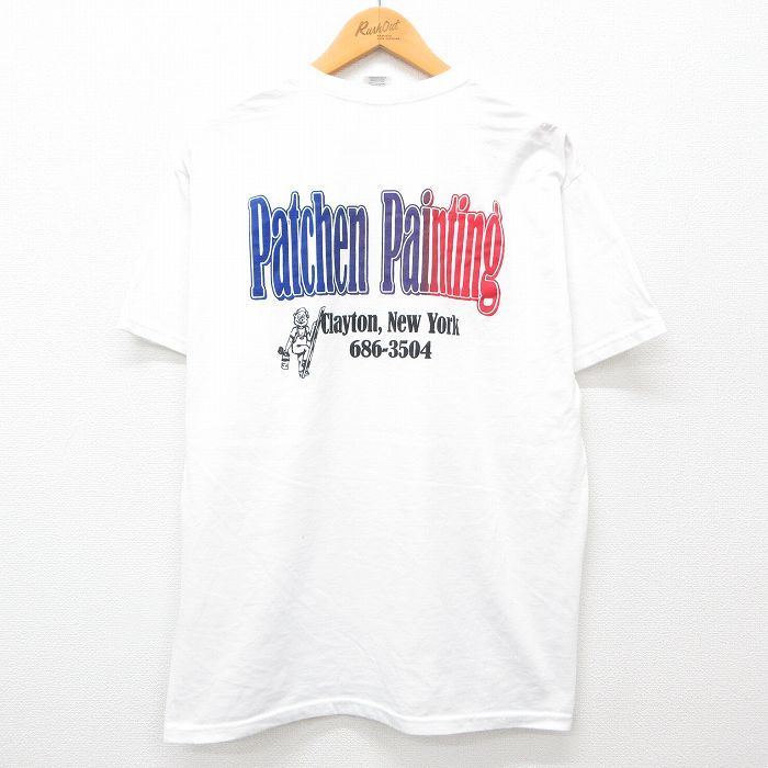 XL/古着 ジャージーズ 半袖 ビンテージ Tシャツ メンズ 00s Patchen Painting 胸ポケット付き クルーネック 白 ホワイト 24jul10 中古