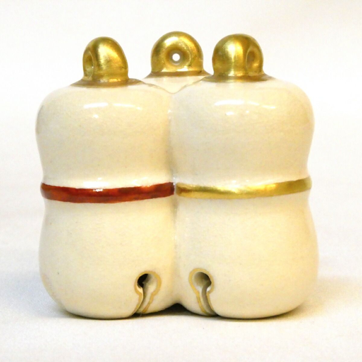 十月の特売品 平安竜谷焼 宮川香雲作 三鈴 蓋置 茶道具 大正時代骨董 アンティーク小物