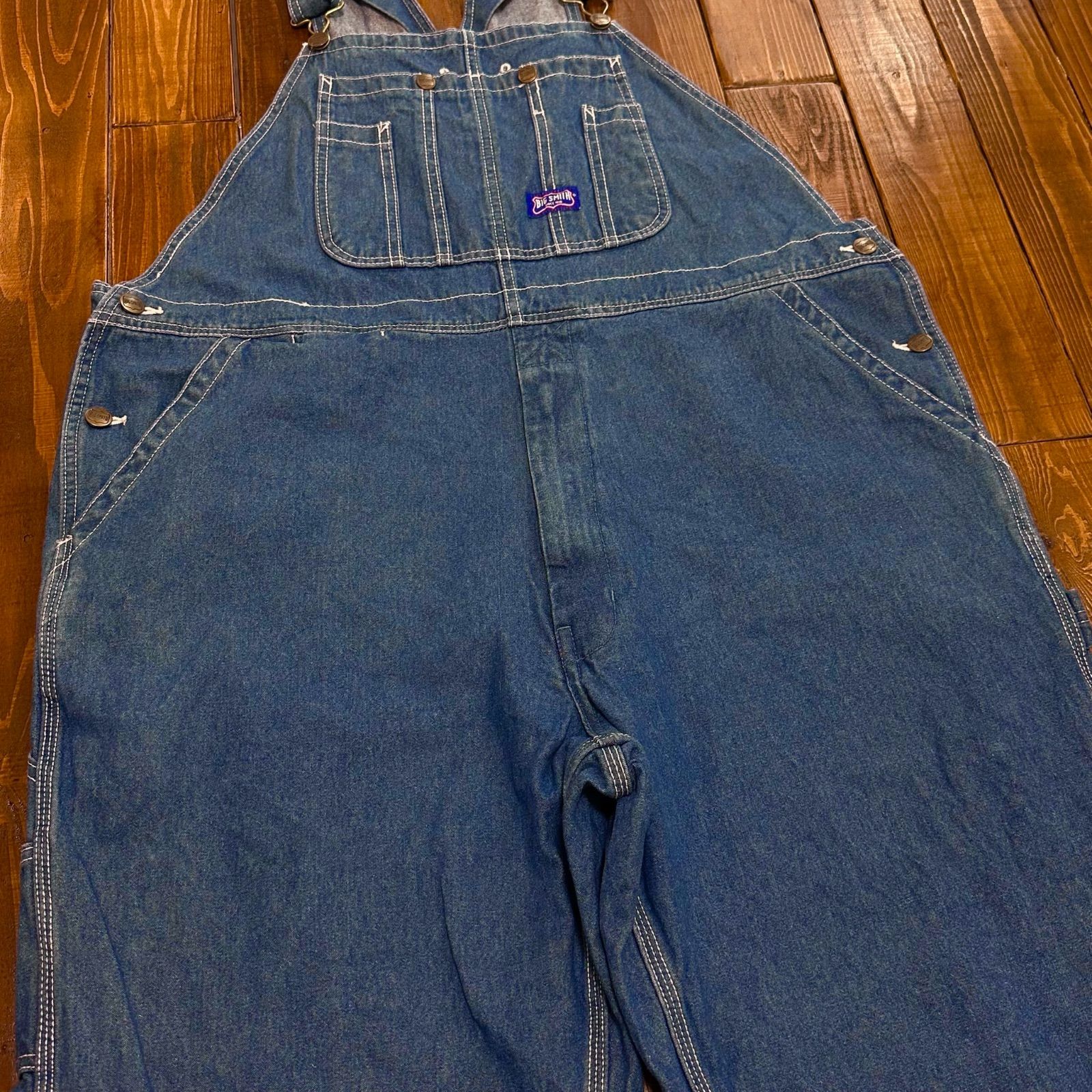【BIGSMITH ビッグスミス】デニムオーバーオール　サロペット　42×30 BIGSMITH ビッグスミス】デニムオーバーオール サロペット 42×30