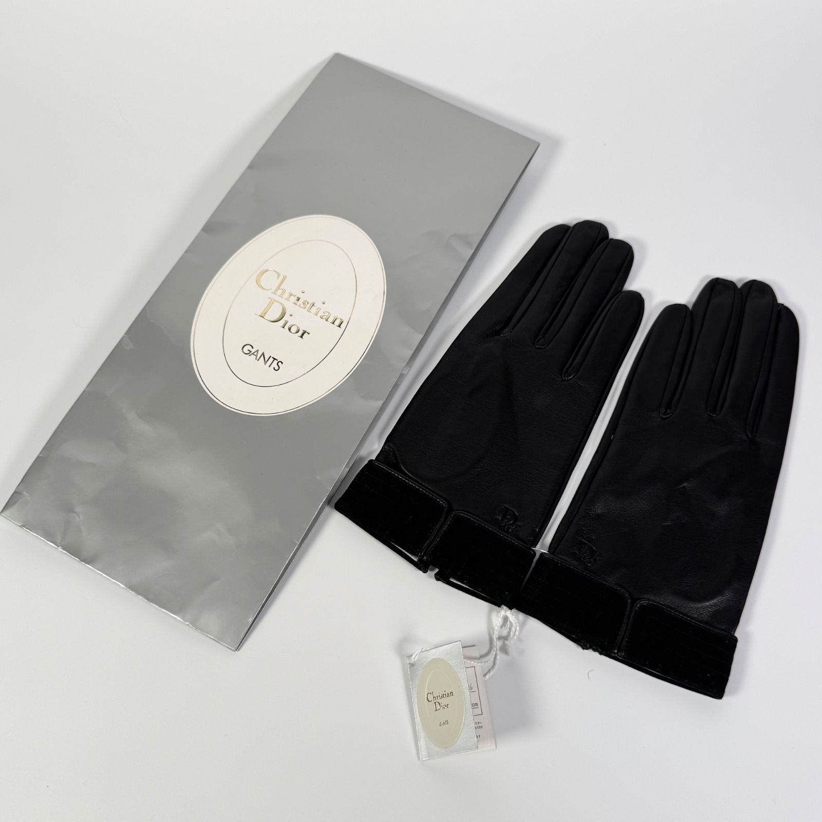 未使用 クリスチャンディオール Christian Dior レザーグローブ 革手袋 