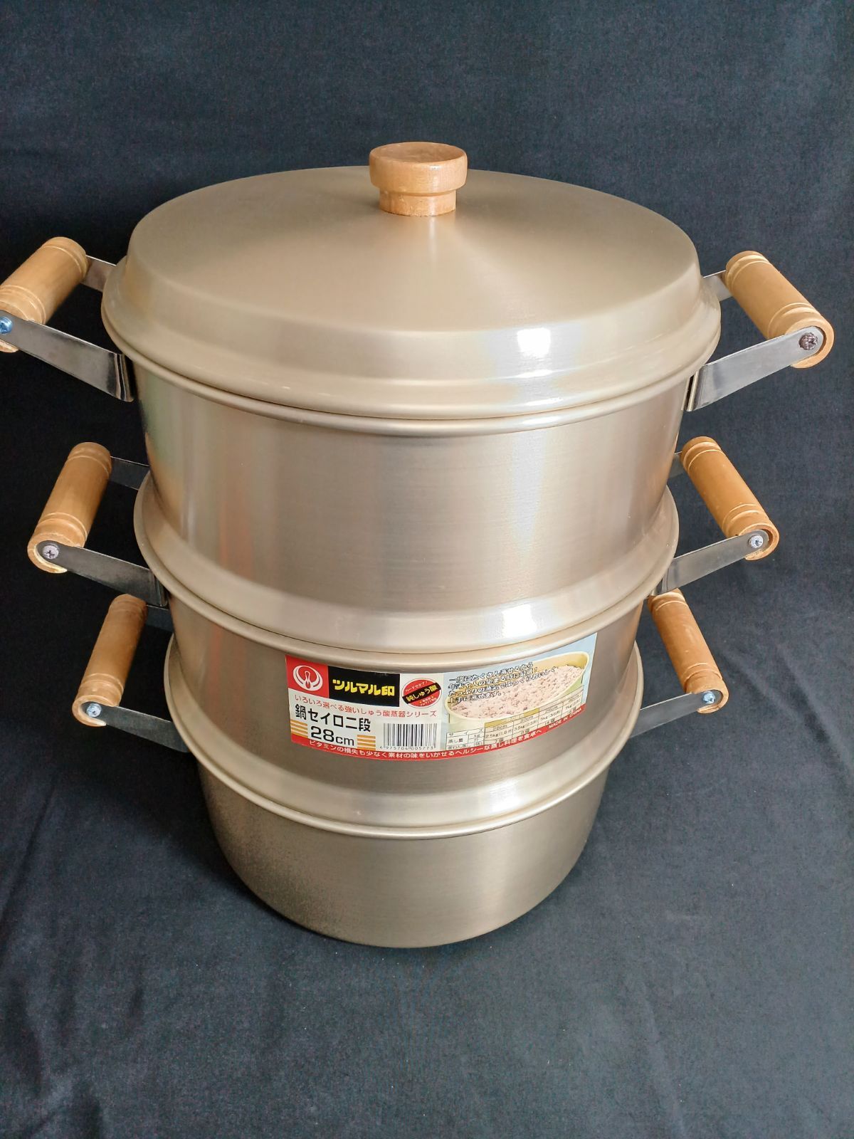 アウトレット品 しゅう酸 鍋セイロ二段 28cm もち米3.6升|茶碗蒸し14個