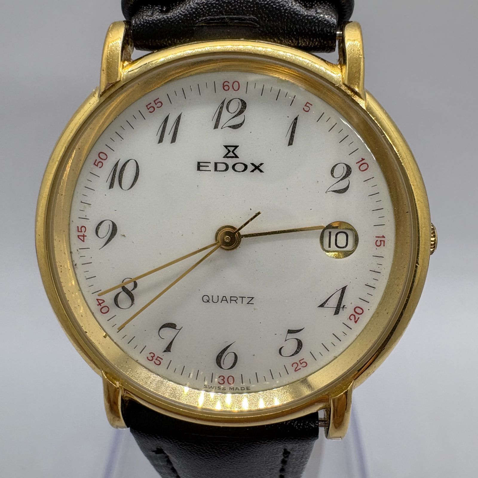 EDOX エドックス メンズ クォーツ 腕時計 ゴールド 白文字盤 