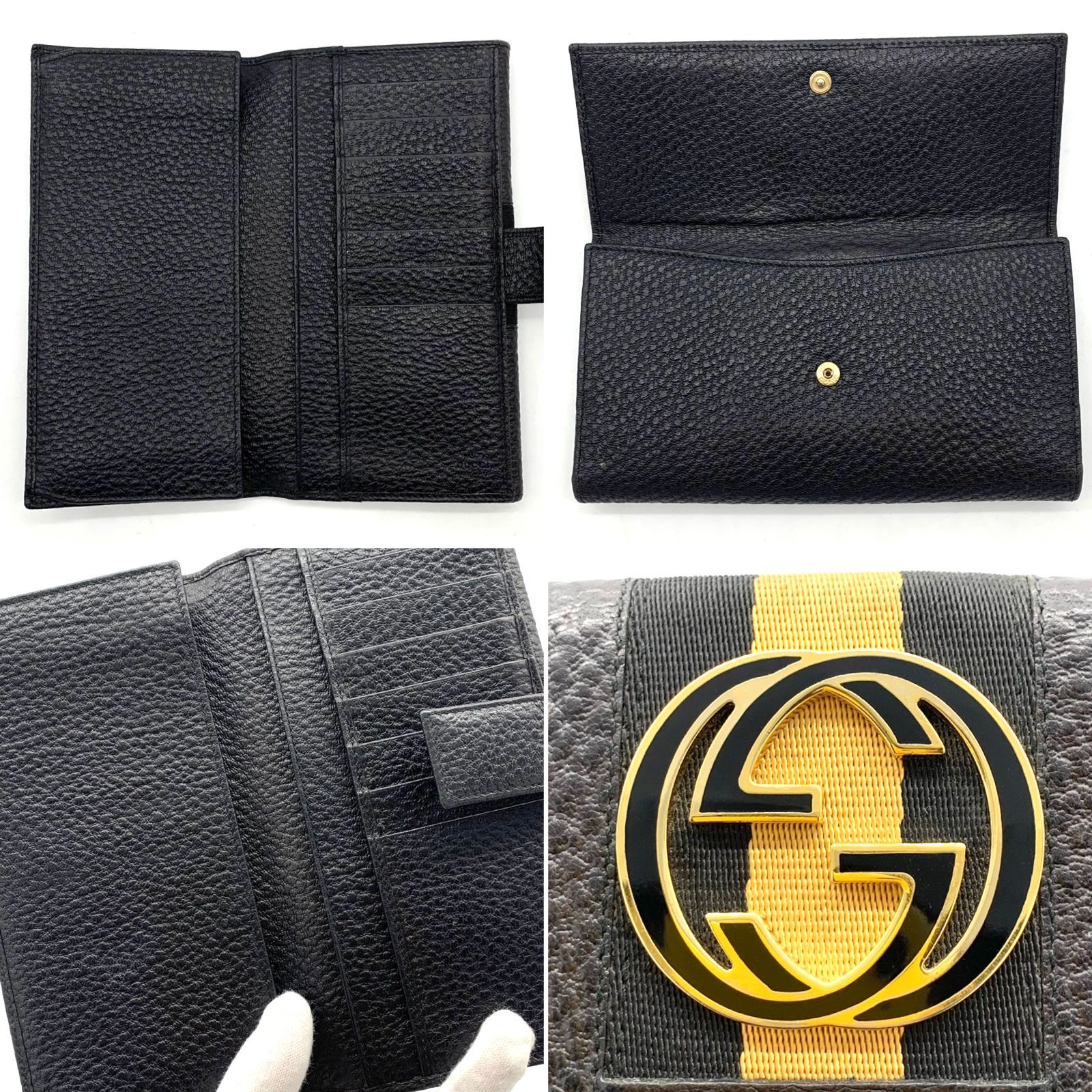 冬ギフト  ▽GUCCI/グッチ シェリー インターロッキングG Wホック長財布 バッグ