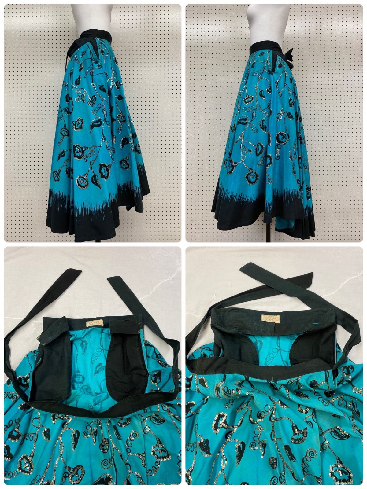 50s ヴィンテージ サーキュラースカート ハンドペイント メキシコ 貴重！ 50s ヴィンテージ サーキュラースカート 魚柄ハンド