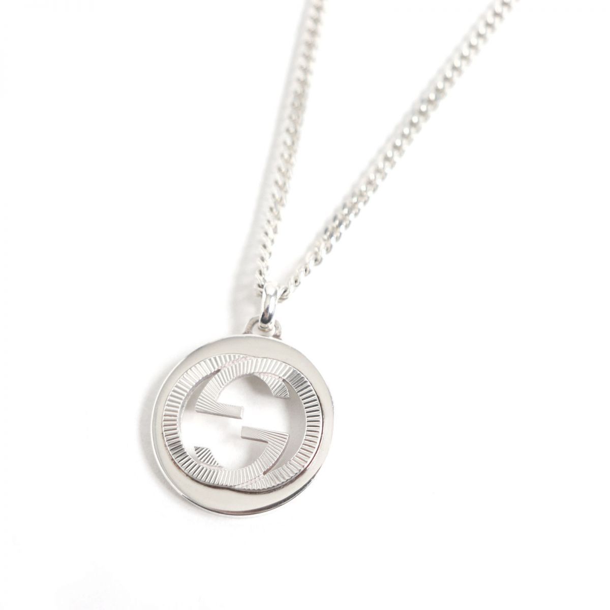 美品□GUCCI/グッチ インターロッキングG Ag925 チェーンネックレス  