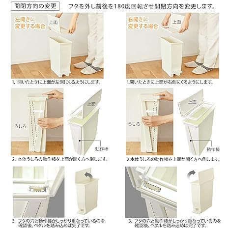 在庫処分】リス フタ付きゴミ箱 SOLOW ペダルオープンスリム ホワイト  