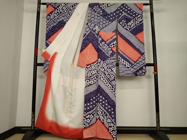 平和屋着物○豪華振袖 総絞り 幾何学吉祥文 正絹 逸品