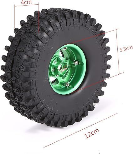 GoolRC 4PCS RCクローラータイヤ、1.9インチゴムタイヤ1/10 Traxxas TRX4 SCX10 90046 90047 CC01 RCロッククローラー用125mmタイヤ交換 Spare parts 4PCS 119mm 1.9インチ ゴムタイヤホイールタイヤ 1⁄10 RC