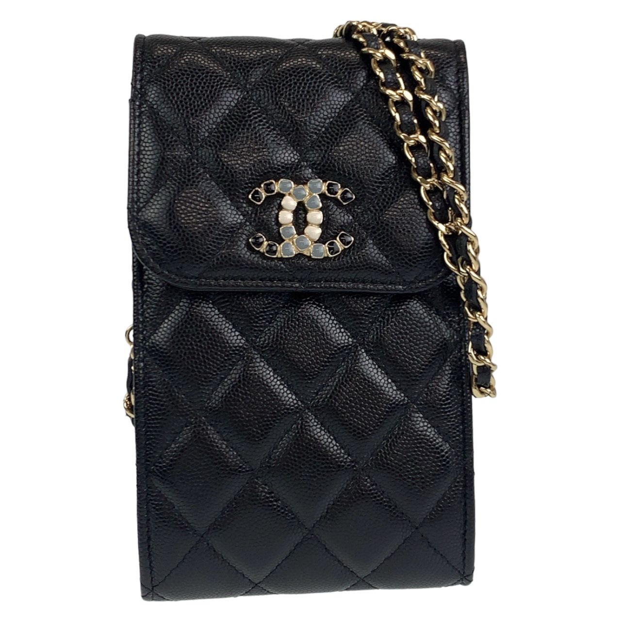 美品 CHANEL シャネル マトラッセ ココマーク ブラック 黒 ゴールド 