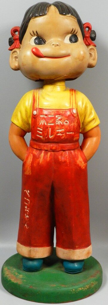 不二家 首振り人形 ペコちゃん首振り人形(全身セルロイド-バックル有