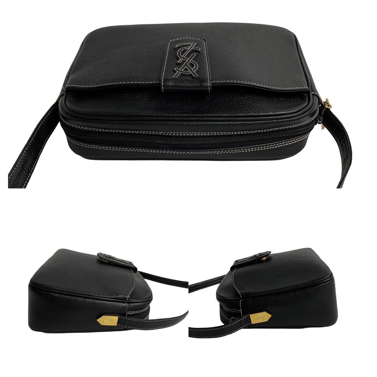 ほぼ未使用 希少品 YVES SAINT LAURENT イヴサンローラン YSL ロゴ 