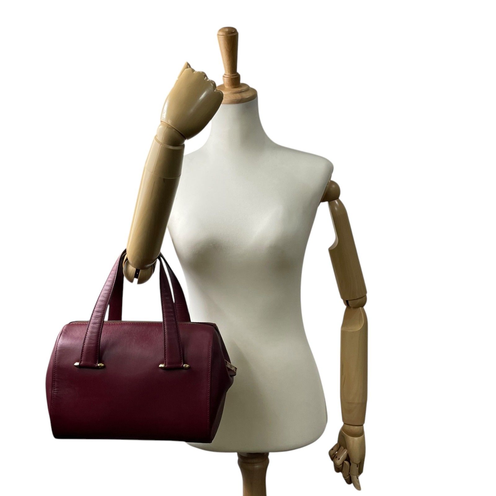 美品カルティエマストラインミニボストンバッグハンドバッグボルドー