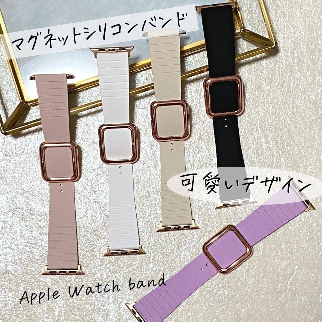 Apple Watch シリコン バンド マグネット オシャレ 人気 ホワイト ...