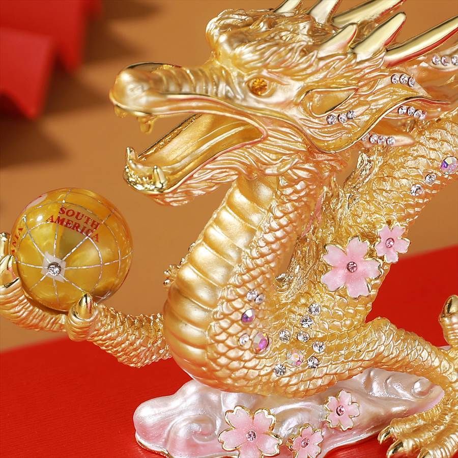 EX624 桜龍の舞 【ピィアース正規品】 辰年 干支の置物 竜 龍
