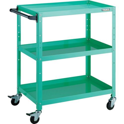 ＴＲＵＳＣＯ ツールワゴン ラビットワゴン ７００Ｘ４５０ ハンドル付 ゴム車輪 ヤンググリーン