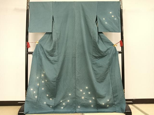 平和屋着物▽訪問着　単衣　お召地　刺繍　蛍ぼかし　ロング丈　正絹　逸品　AAAW7743fy 平和屋着物▽訪問着 単衣 お召地 刺繍 蛍ぼかし ロング丈 正絹 逸品