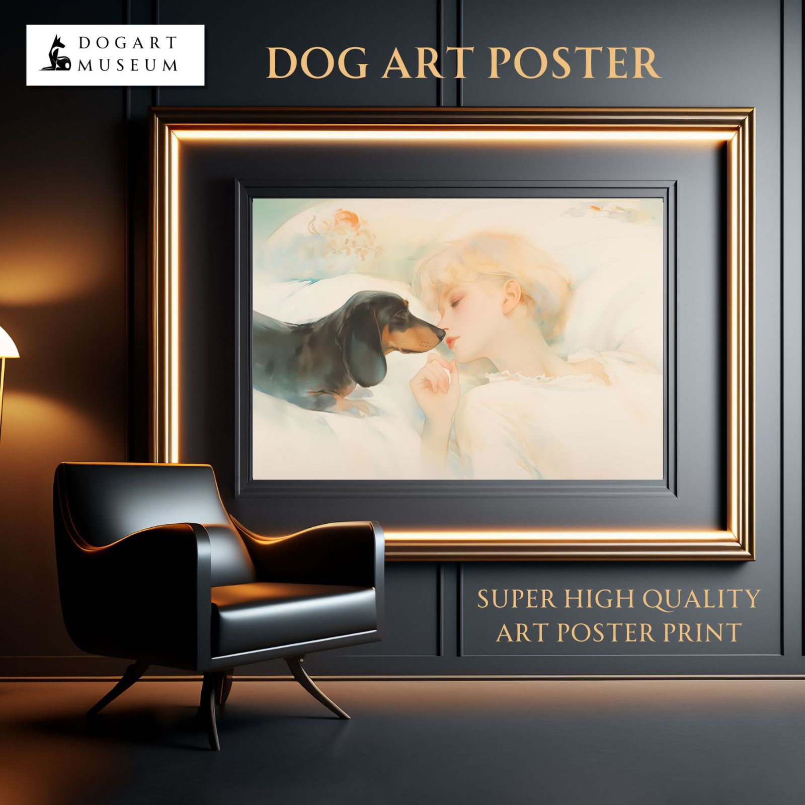 【Love Forever - ダックスフンド犬 No.1】愛・ラブ・子犬・ペットロス・うちの子・記念日・アートポスター・犬の絵・犬のイラスト・ギフト・プレゼント