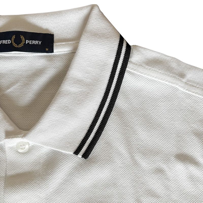 ☆2025春夏新入荷☆FRED PERRY フレッドペリー M3600 ポロシャツ 刺繍入り 半袖 ホワイト メンズ