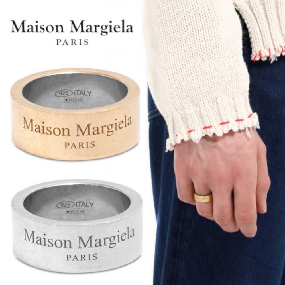 Maison Margiela ロゴリング　シルバー　Mサイズ