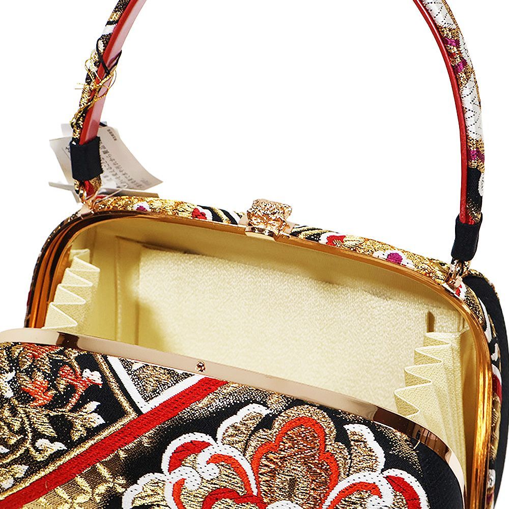 【ゆうりです】利休バッグ 美品‼️  和装用バッグ 正絹 ぜんまい紬 ゆうり様専用です】利休バッグ 美品‼️ 和装用バッグ 正絹