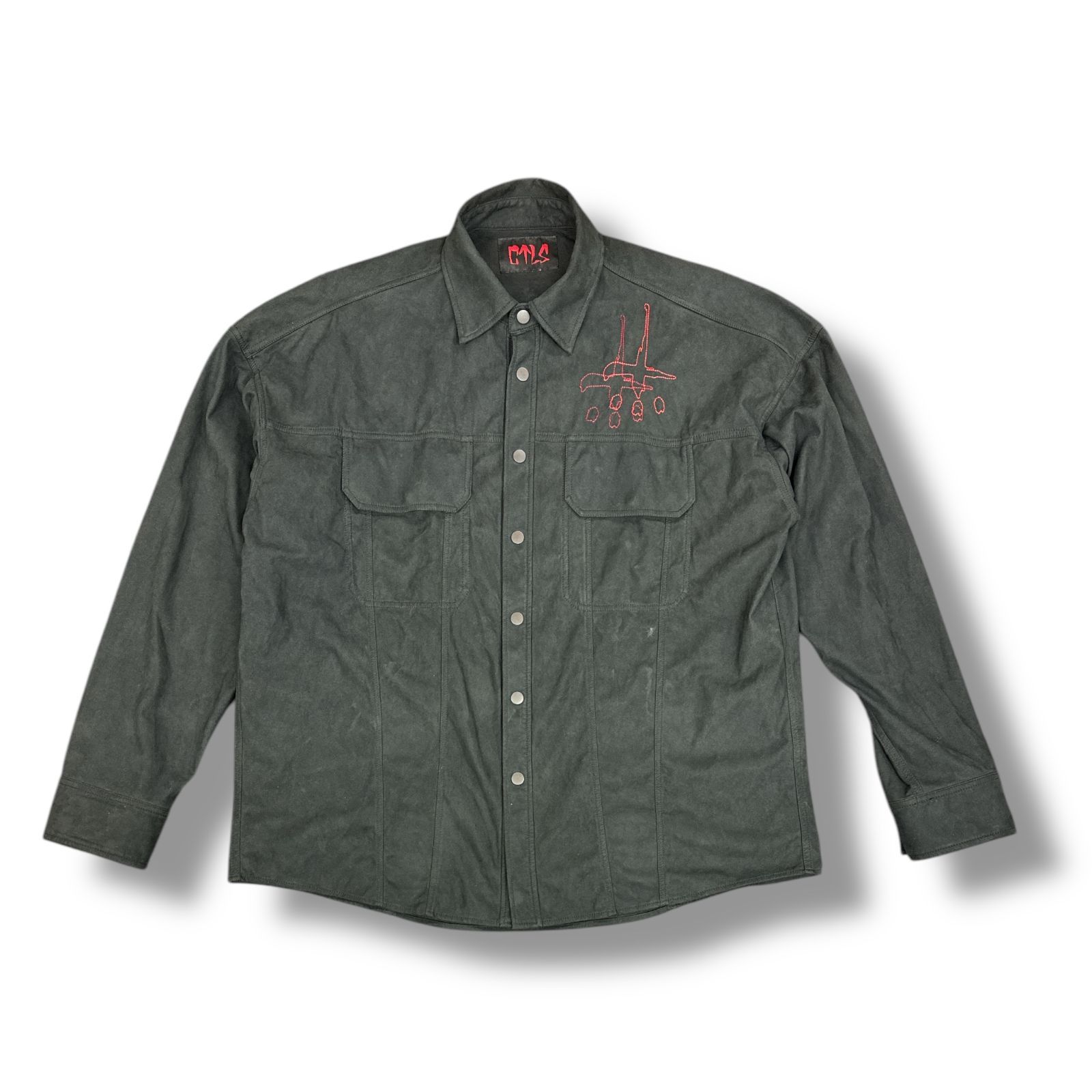 定価60500円 CVTVLIST 23AW Artificial Suede Shirt アフリカンスエードシャツ カタリスト 2301010201 ブラック 2 84877A5